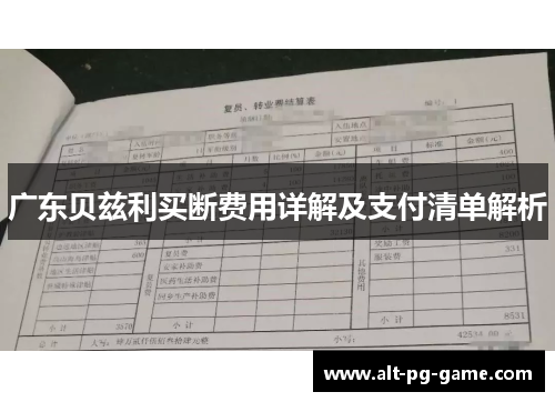 广东贝兹利买断费用详解及支付清单解析