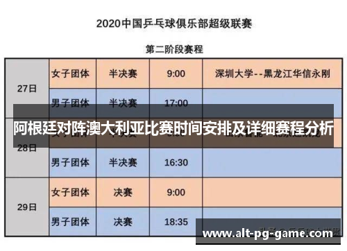 阿根廷对阵澳大利亚比赛时间安排及详细赛程分析 阿根廷对阵澳大利亚比赛时间安排及详细赛程分析